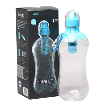 Sticla de Apa de Plastic Cu carabină carbon Activat filte Filtru de Mare Capacitate Turism Sport Cană în aer liber, filtru fierbător