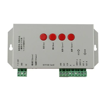 T1000S 2048 Pixeli DMX 512 Controller Card SD WS2801 WS2811 WS2812B LPD6803 Benzi cu LED-uri DC5V-24V RGB Full Color Controller