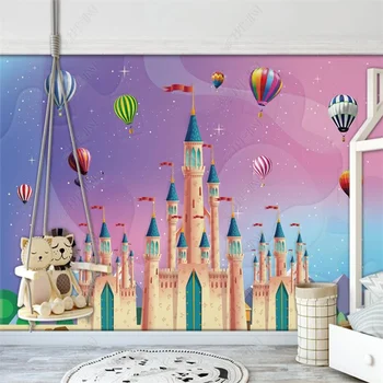 Tapet personalizat Ins Castelul Balon cu Aer Cald Camera Copiilor Murală Home Decor 3D Hârtie de Perete Camera Copii Auto-adeziv Tapet