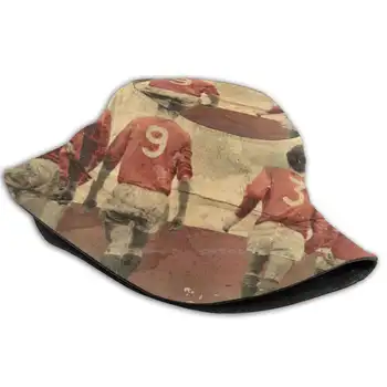 Vintage Fotbal Coperta De Carte Unisex Pescar Pălării Găleată Pălării George Charlton Legea Dennis Bobby Fotbal Red Devils